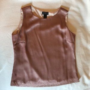 Liz Claiborne Beaded Rose Pink Sleeveless Blouse